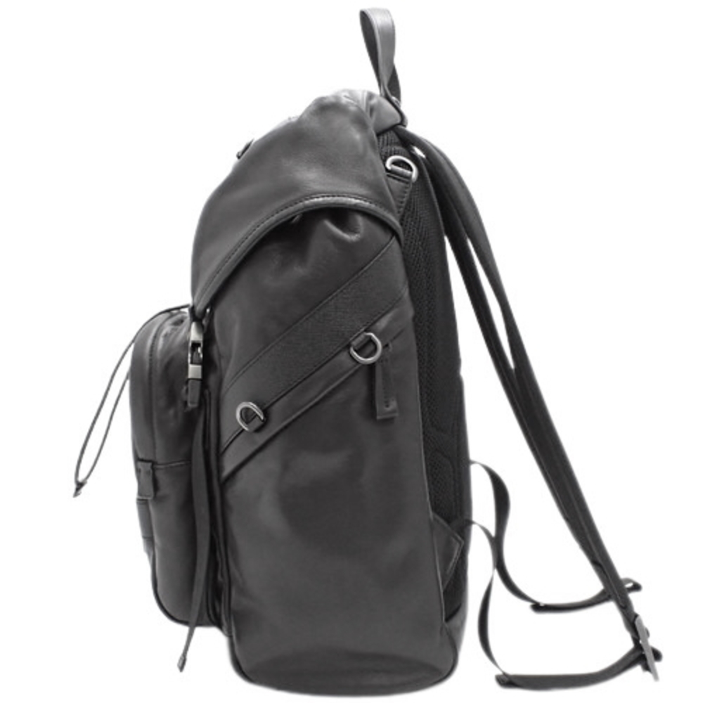 Prada Backpack Triangle Logo Daypack Rucksack Lea… - image 3